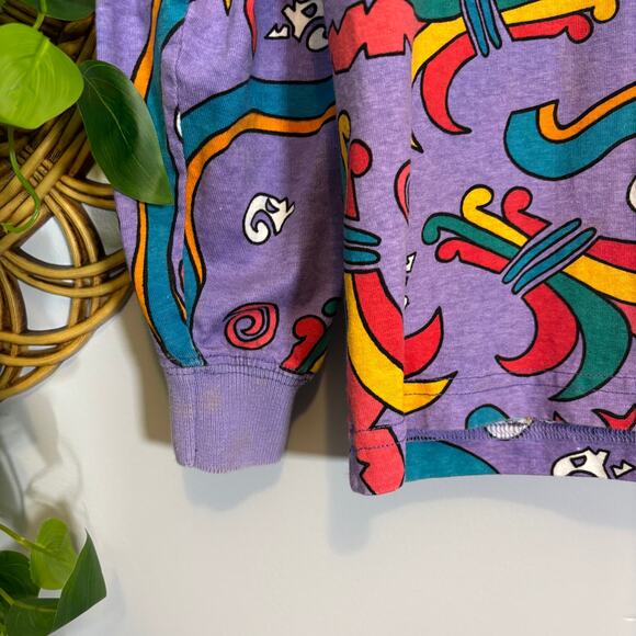 90s Dimitris In The House Abstract Polo Shirt Graphic Cotton Top | Bright Spring - Picture 8 of 8